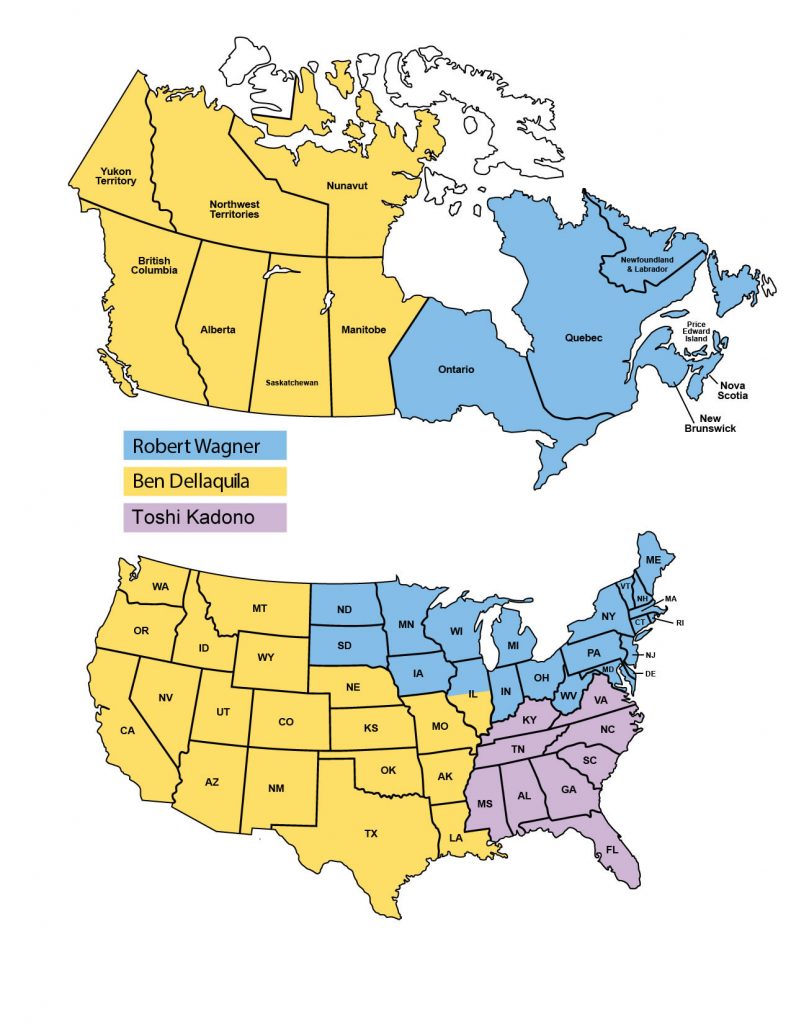 Komatsu North America Regional Sales Manager map