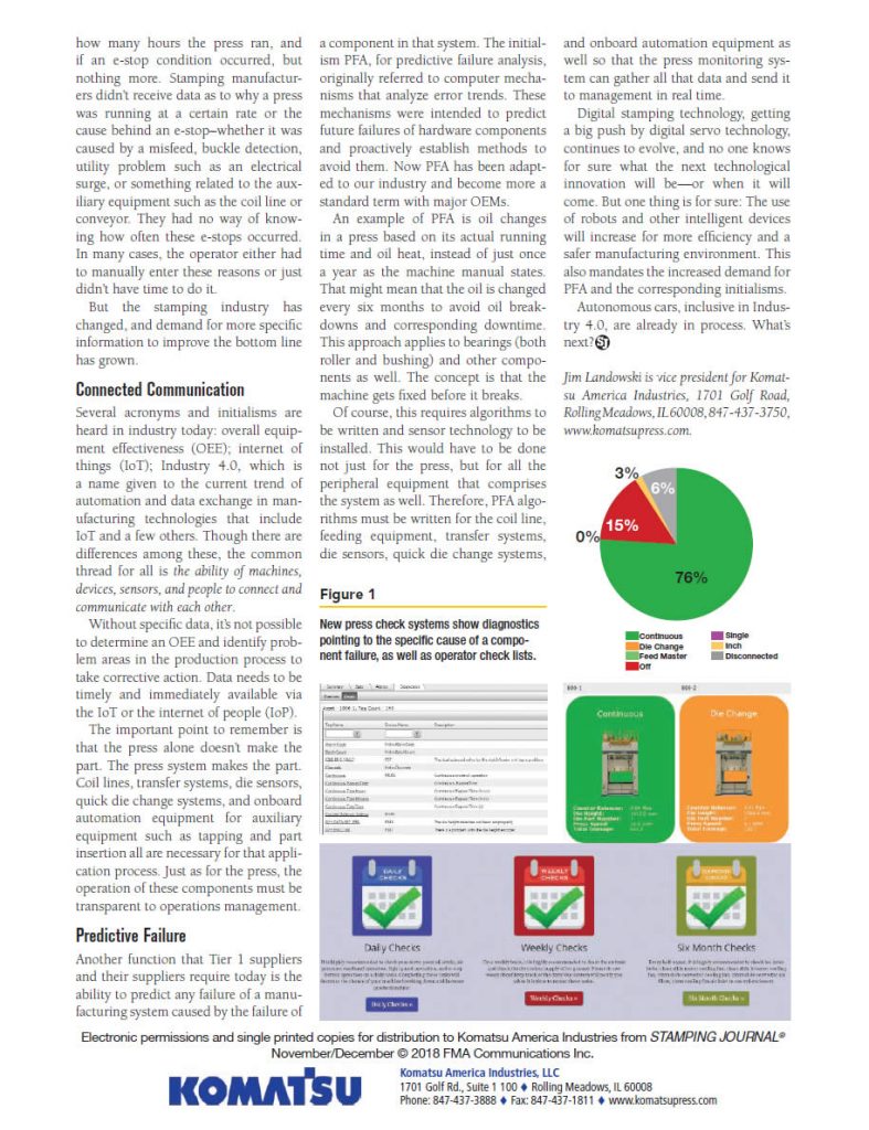 What’s New with Servo Presses | Stamping Journal Nov/Dec 2018