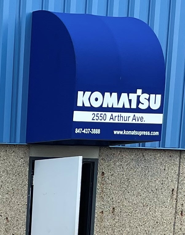 komatsu showroom elk grove village entry canopy